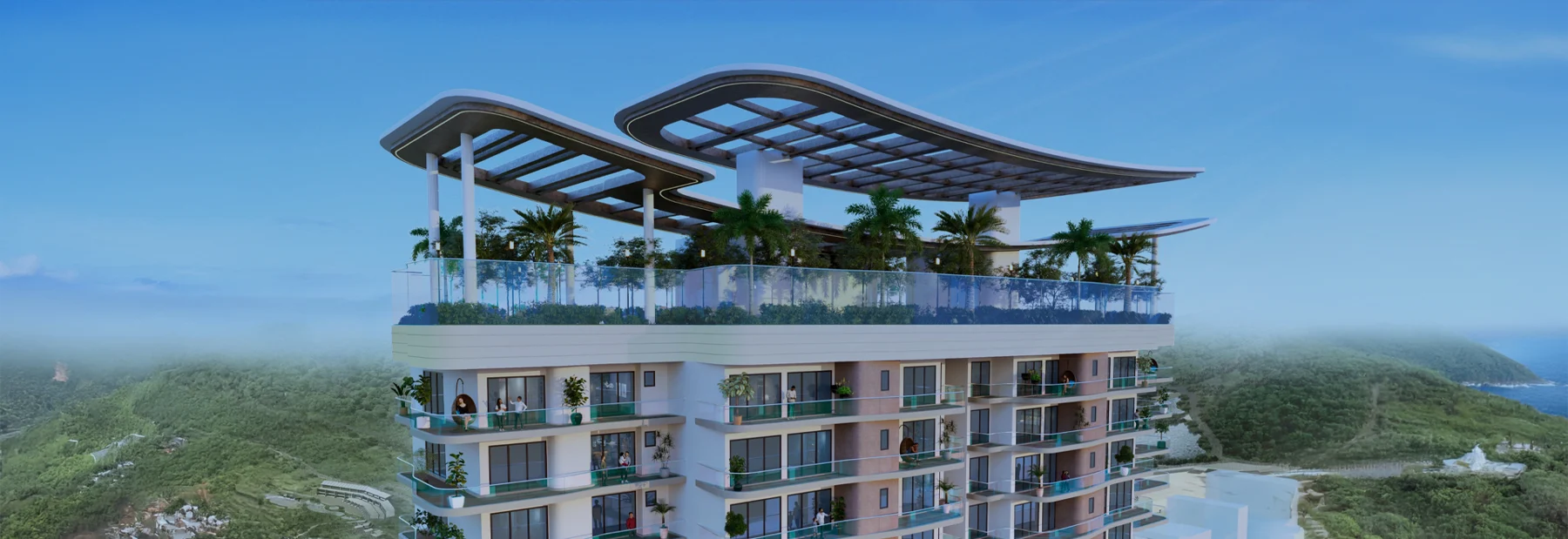 Developer visualisation of The Icon residential tower and roof