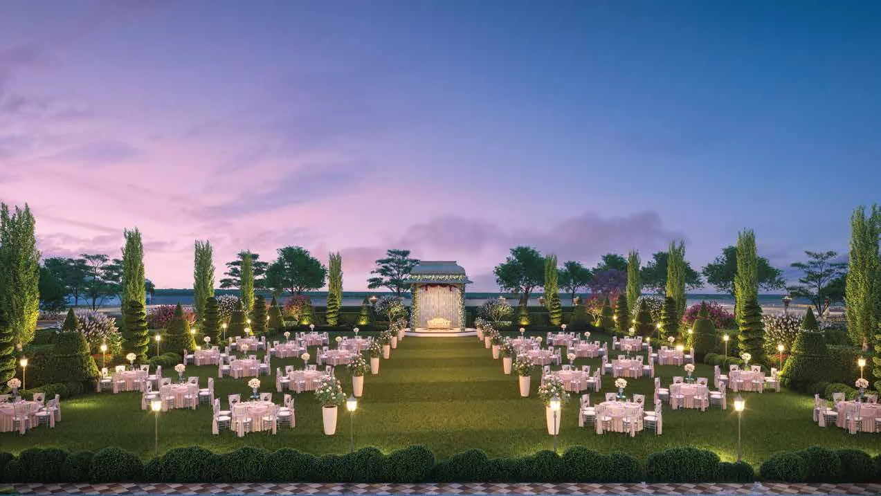 Developer’s visualisation of wedding lawn at The Sarayu